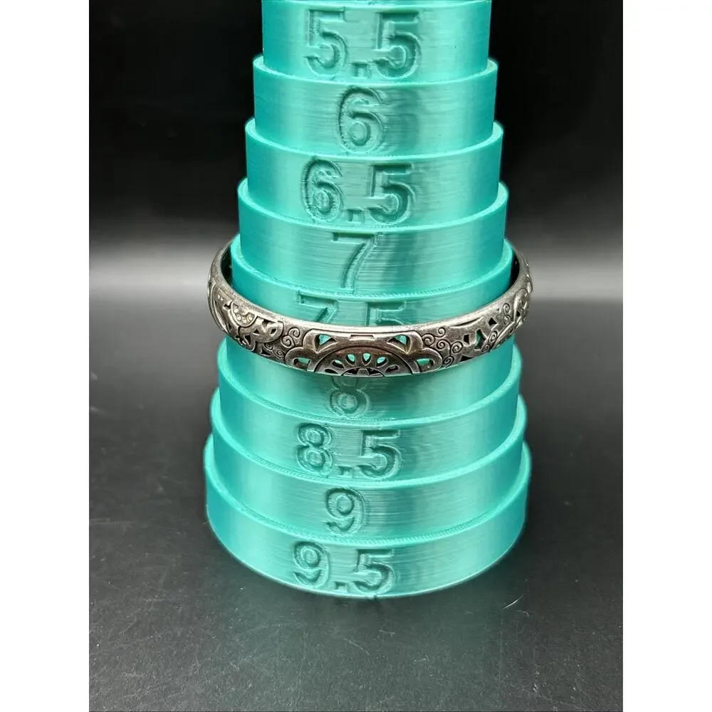 Brighton Silver Plate Scrolled Bangle Bracelet Size 7.5 Reticulated